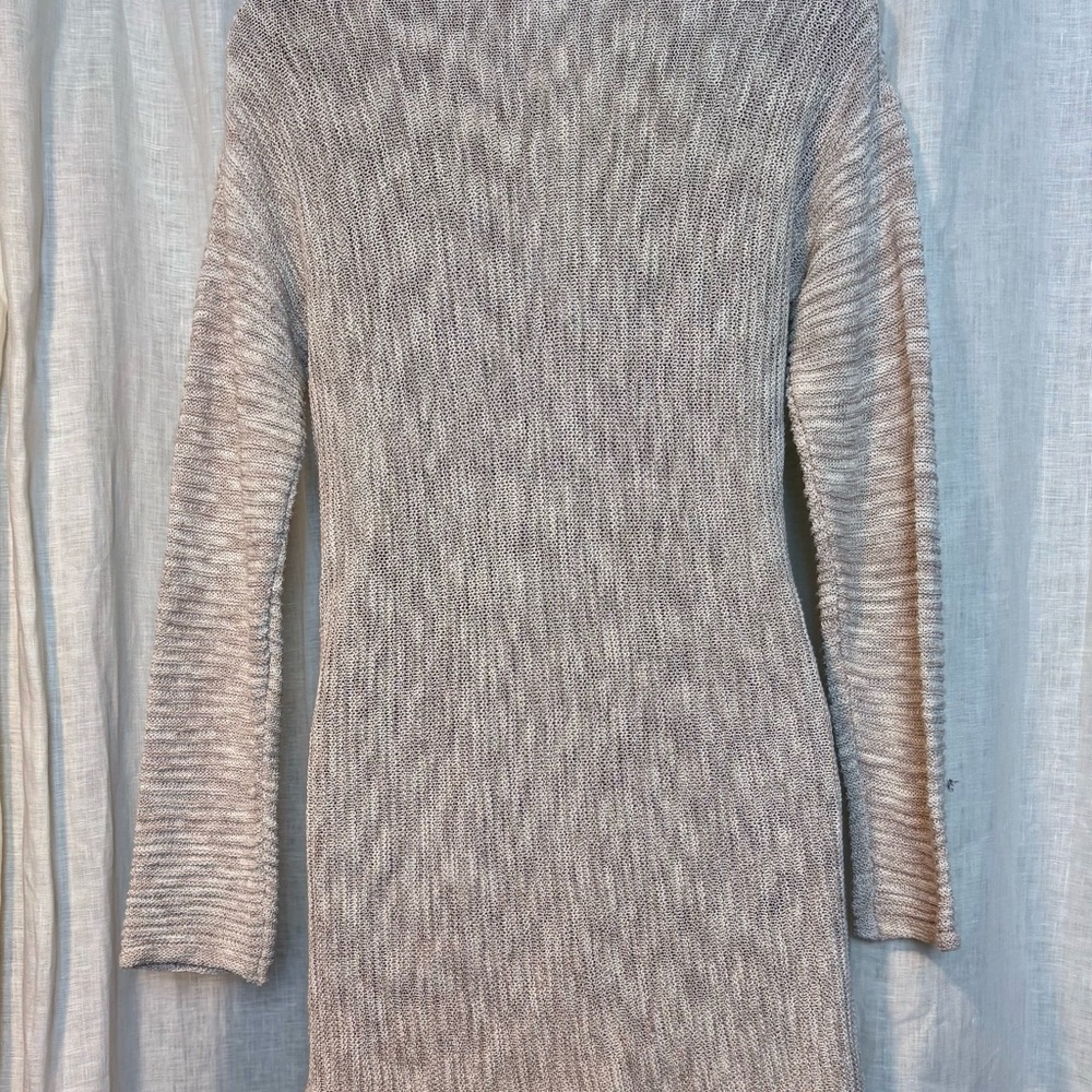 💥3/$30💥Tahari Women's Cream Gray Open-Front Long Cardigan Sweater - Picture 5 of 6